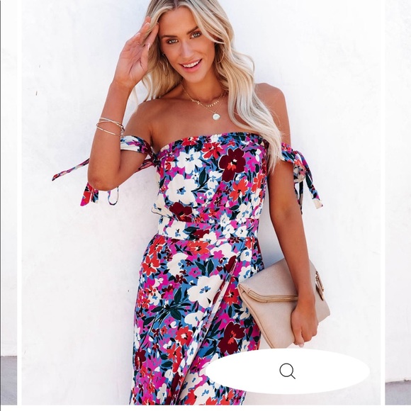 VICI ALL THE FLOWERS OFF THE SHOULDER MAXI DRESS - Picture 5 of 9